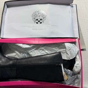 Vince Camuto leather Elegant knee tall Black Boots
